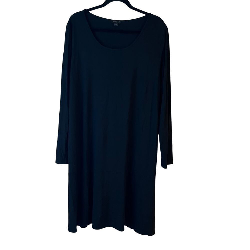 J. Jill Wearever Collection Women’s Long Sleeve Jersey Dress Stretch XL Black